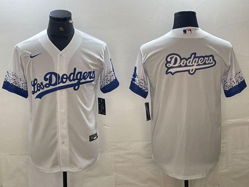 Men 2025 Los Angeles Dodgers Blank White City edition Nike MLB Jersey style 6233